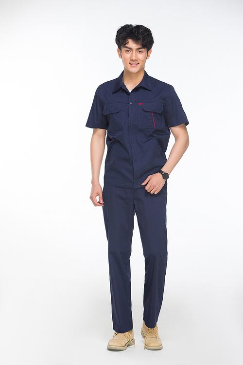 夏季全棉短袖工作服套装 批发定制与生产车间时尚之选